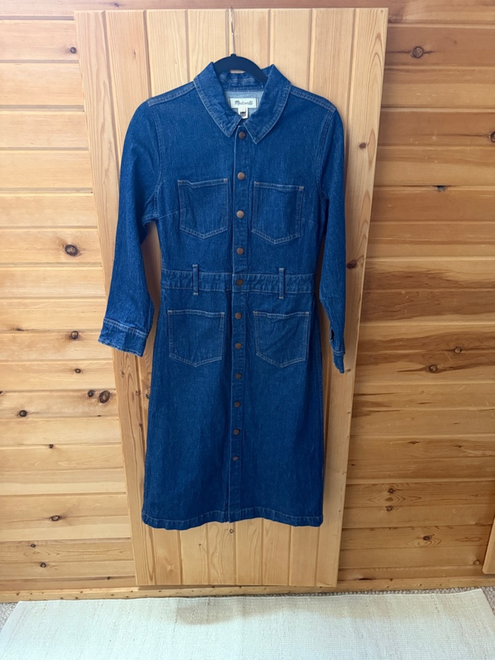 Madewell Indigo Denim Midi Shirt Dress